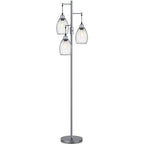 Dimmable Floor Lamp, Industrial Floor Lamps for Living Room, Gold Tree Lamp Standing Lamp Tall Lamps with 3 Elegant Teardrop Cage Head & 800 Lumens LED Bulbs for Living room Bedroom Office Dining Room