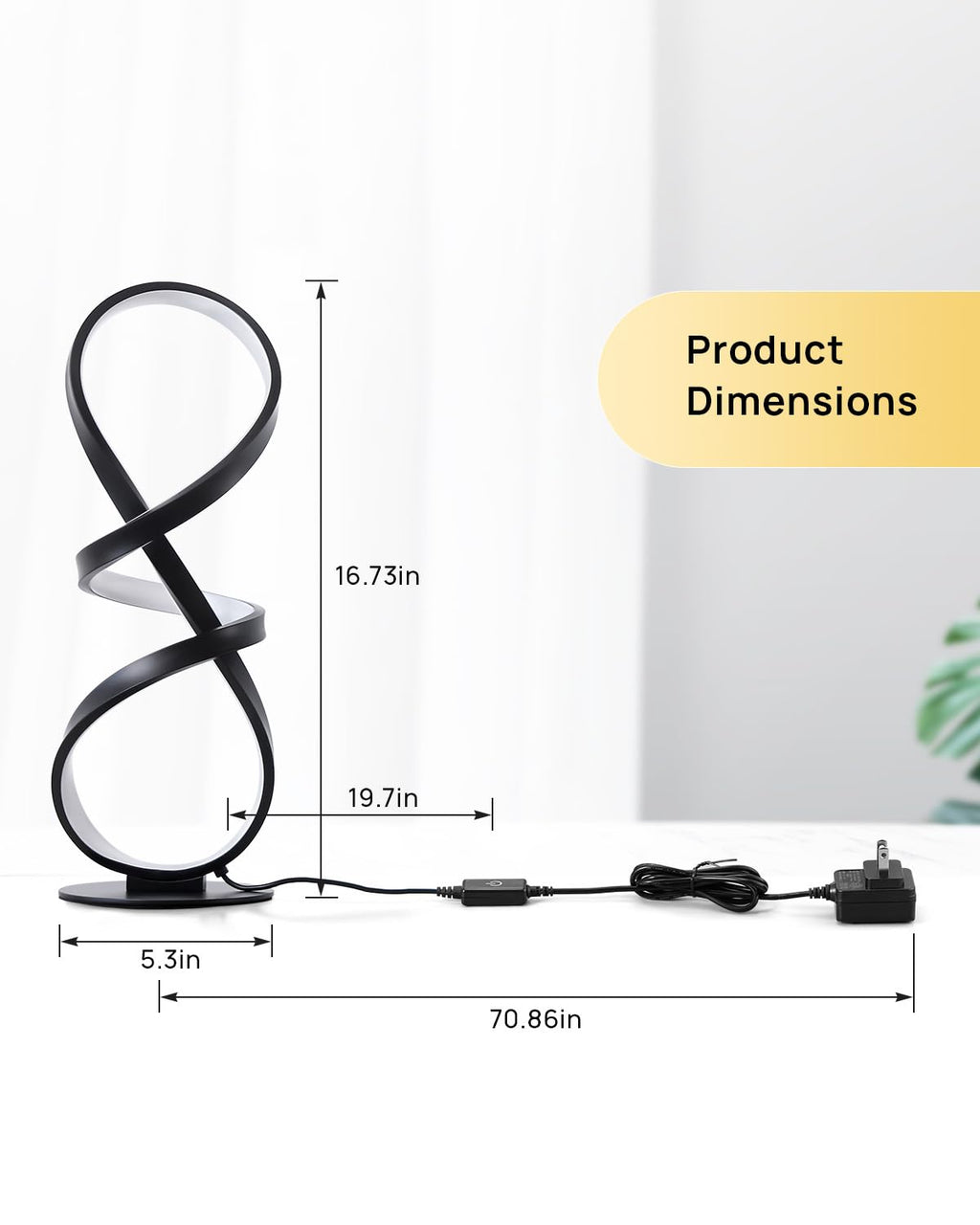 2 Pack LED Touch Dimmable Spiral Desk Lamp, 3 Color Temperature Modern Nightstand Lamp, Unique Bedside Table Lamp for Living Room, Bedroom, Cool Lamps for Ideal Gift, Gold