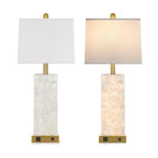 29" Gold Modern Table Lamps Set of 2, 3-Way Dimmable Touch Lamps for Nightstand with USB A+C & Outlets,Brass Lamps for Living Room, Bedroom, Nightstand, Entryway(2 Bulbs Included)