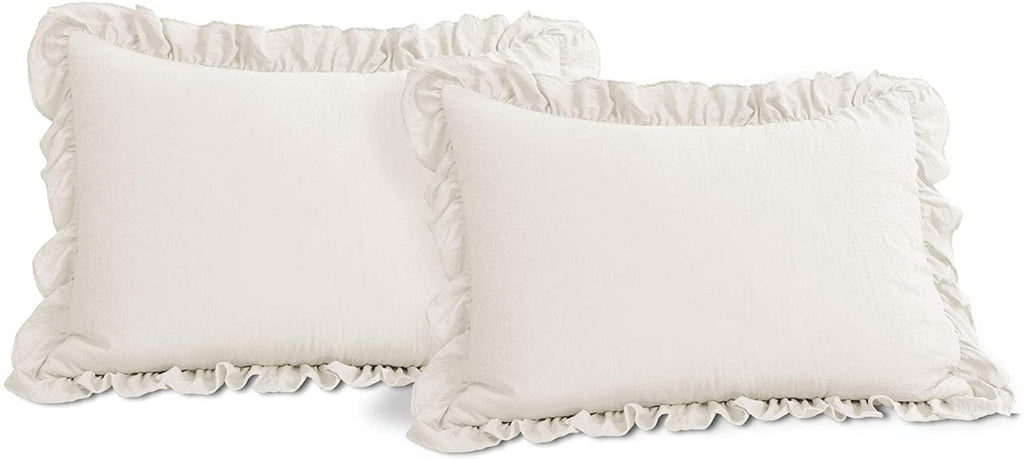 Lush Decor Reyna Ruffle Comforter Set - 3 Piece Cozy Ruffled Bedding Set - Timeless Elegance and Comfort for Bedroom - King, Gray