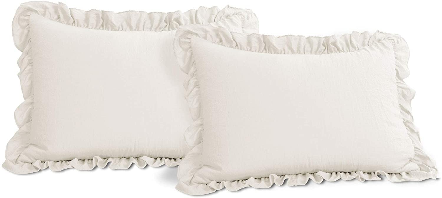 Lush Decor Reyna Ruffle Comforter Set - 3 Piece Cozy Ruffled Bedding Set - Timeless Elegance and Comfort for Bedroom - King, Gray