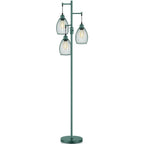 Dimmable Floor Lamp, Industrial Floor Lamps for Living Room, Gold Tree Lamp Standing Lamp Tall Lamps with 3 Elegant Teardrop Cage Head & 800 Lumens LED Bulbs for Living room Bedroom Office Dining Room