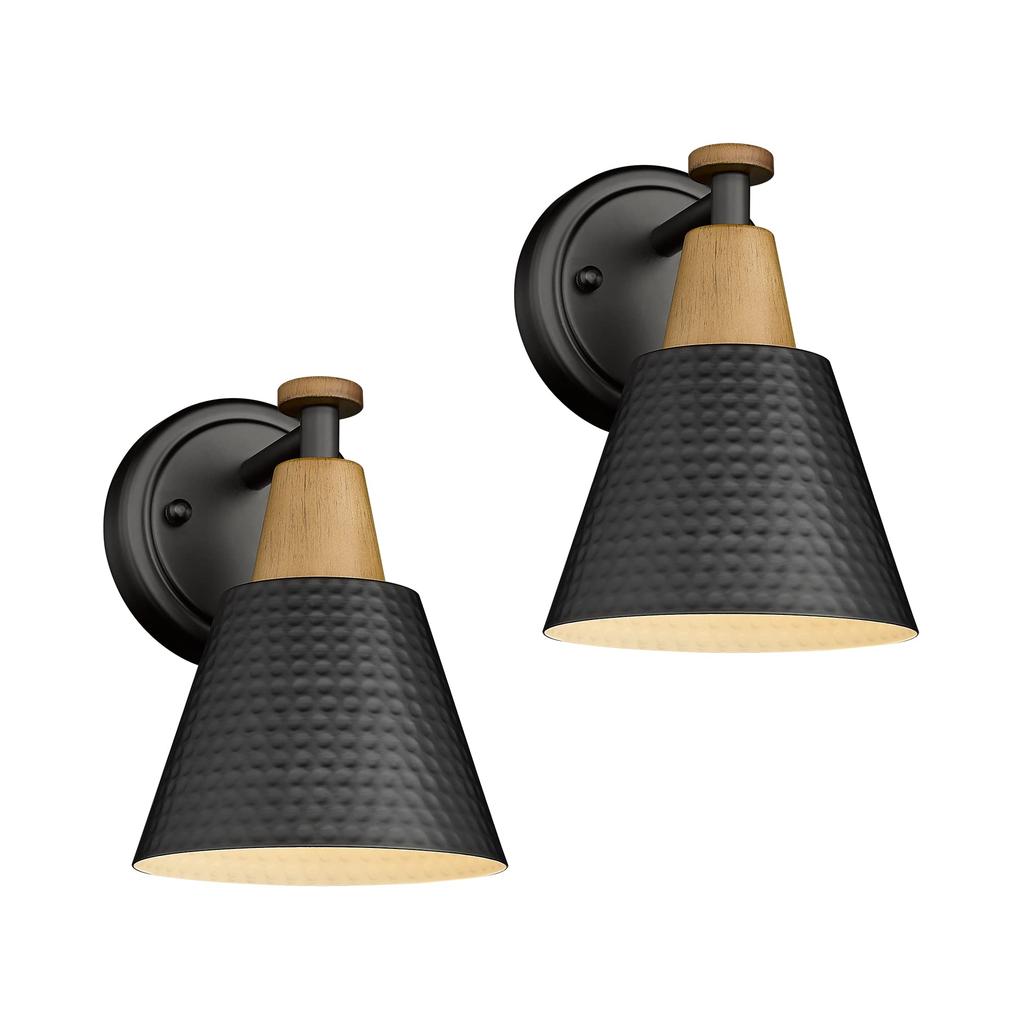 FEMILA 1-Light Vintage Wall Sconces, Antique Brass Industrial Sconces Wall Lighting, Single Bathroom Vanity Light Fixtures Wall Mount Lamp, Hammered Metal Shade,4FG59B BG