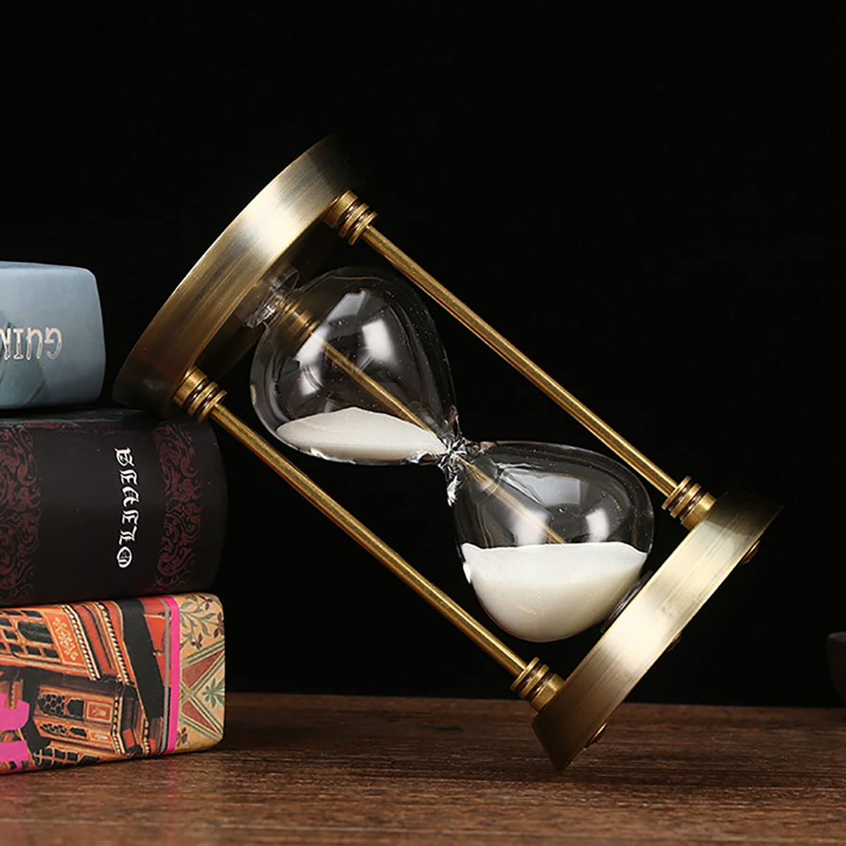 Hourglass Timer, 15 Minutes Embossed Golden Hourglass Timer,Used for Vintage Home Decoration, Office/Desk Decoration, Kitchen Wedding Gifts (P1-G42U-8VJR)