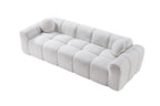 98.4-Inch Oversized Boneless Cloud Couches Deep Seat Foam Sofa Couch with 2 Round Toss Pillows, Luxury Corduroy Upholstered 3 Seat Tufted Loveseat, Cloud Sofa in a Box