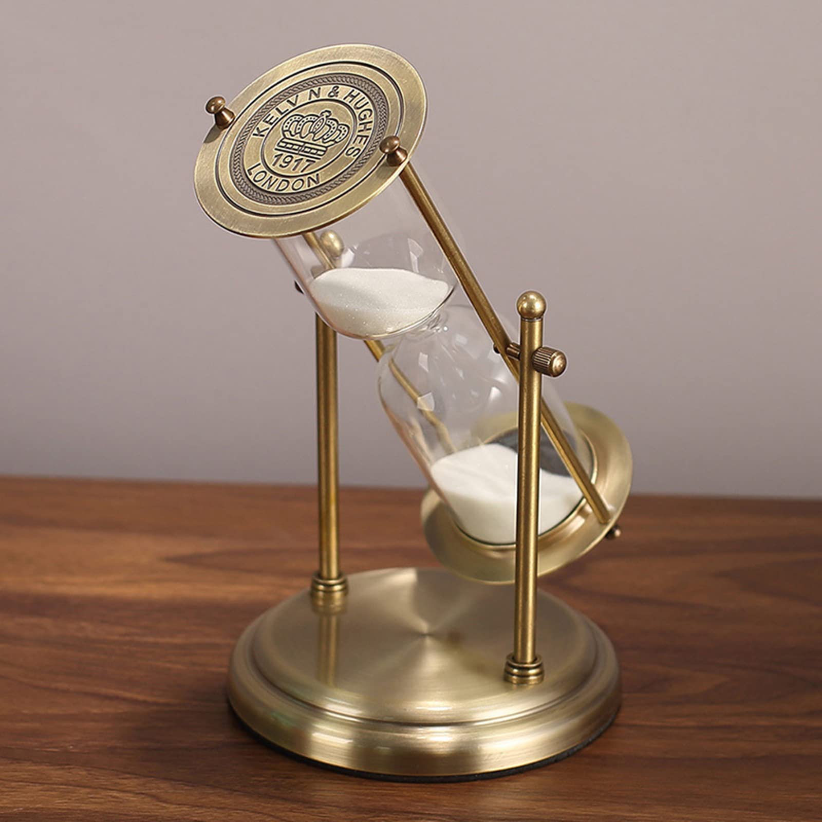 Hourglass Timer, 15 Minutes Embossed Golden Hourglass Timer,Used for Vintage Home Decoration, Office/Desk Decoration, Kitchen Wedding Gifts (P1-G42U-8VJR)