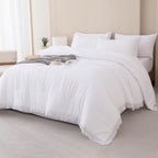 Andency King Size Comforter Set with Sheets Light Pink - 7 Pieces Bed in a Bag Boho Soft Lightweight Bedding Sets, Tassel Bed Set with Comforter, Sheets, Pillowcases & Shams
