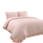 Lush Decor Reyna Ruffle Comforter Set - 3 Piece Cozy Ruffled Bedding Set - Timeless Elegance and Comfort for Bedroom - King, Gray