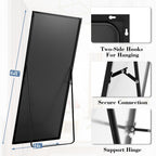 DUMOS Arched Full Length Mirror with Stand 64"x21" Floor Standing Aluminum Frame for Bedroom Body Hanging Leaning Modern Simple Home Decor Shatter-proorf Nano Glass Wall Living Room Cloakroom Black
