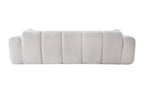 98.4-Inch Oversized Boneless Cloud Couches Deep Seat Foam Sofa Couch with 2 Round Toss Pillows, Luxury Corduroy Upholstered 3 Seat Tufted Loveseat, Cloud Sofa in a Box