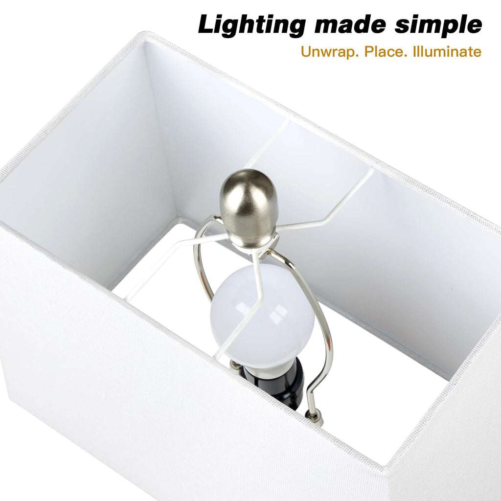 29" Gold Modern Table Lamps Set of 2, 3-Way Dimmable Touch Lamps for Nightstand with USB A+C & Outlets,Brass Lamps for Living Room, Bedroom, Nightstand, Entryway(2 Bulbs Included)