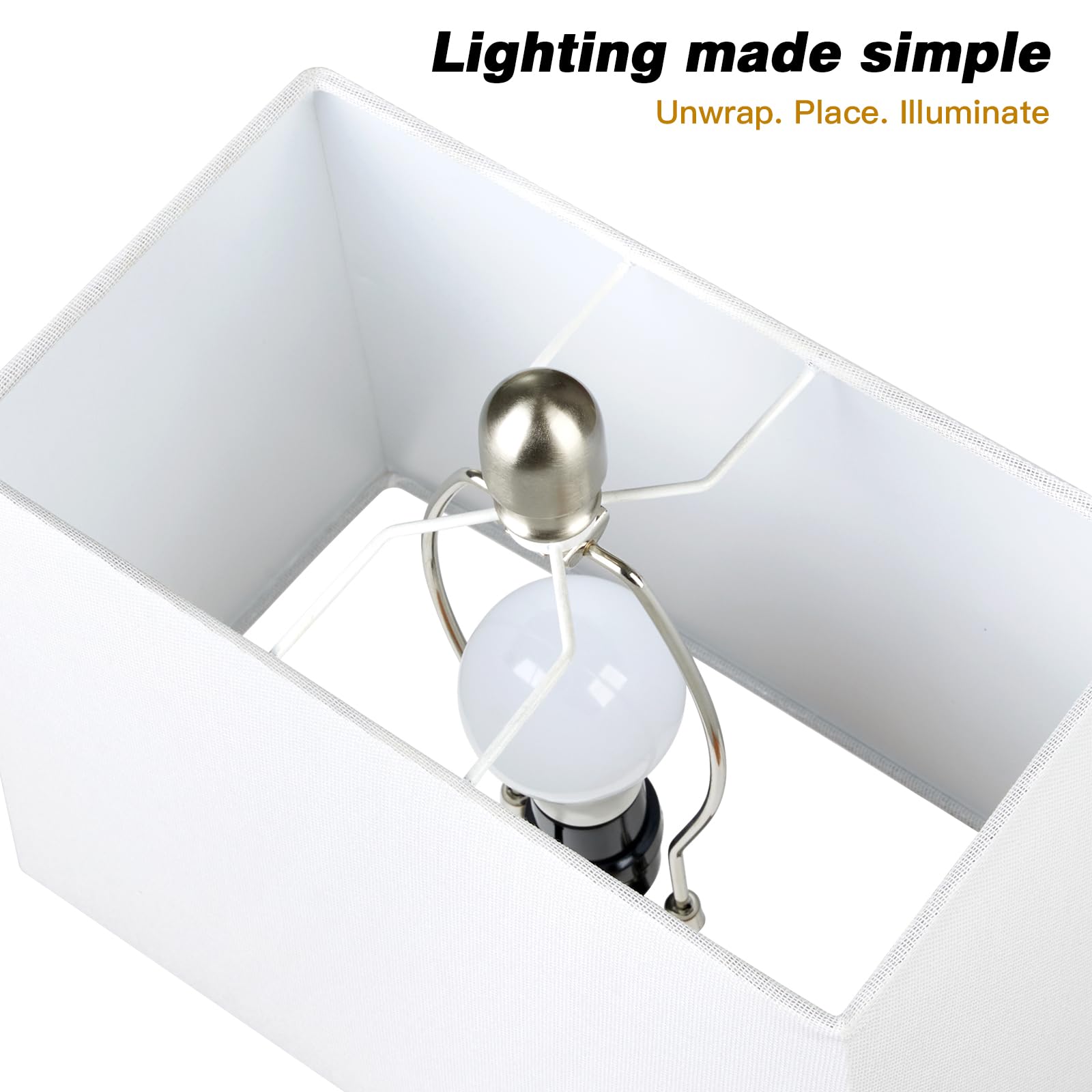 29" Gold Modern Table Lamps Set of 2, 3-Way Dimmable Touch Lamps for Nightstand with USB A+C & Outlets,Brass Lamps for Living Room, Bedroom, Nightstand, Entryway(2 Bulbs Included)