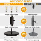 Dimmable Floor Lamp, Industrial Floor Lamps for Living Room, Gold Tree Lamp Standing Lamp Tall Lamps with 3 Elegant Teardrop Cage Head & 800 Lumens LED Bulbs for Living room Bedroom Office Dining Room