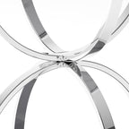 32" Tempered Glass Round Coffee Table Modern Gold Frame Ring Base Single-Layer Circle Living Room Center Tables