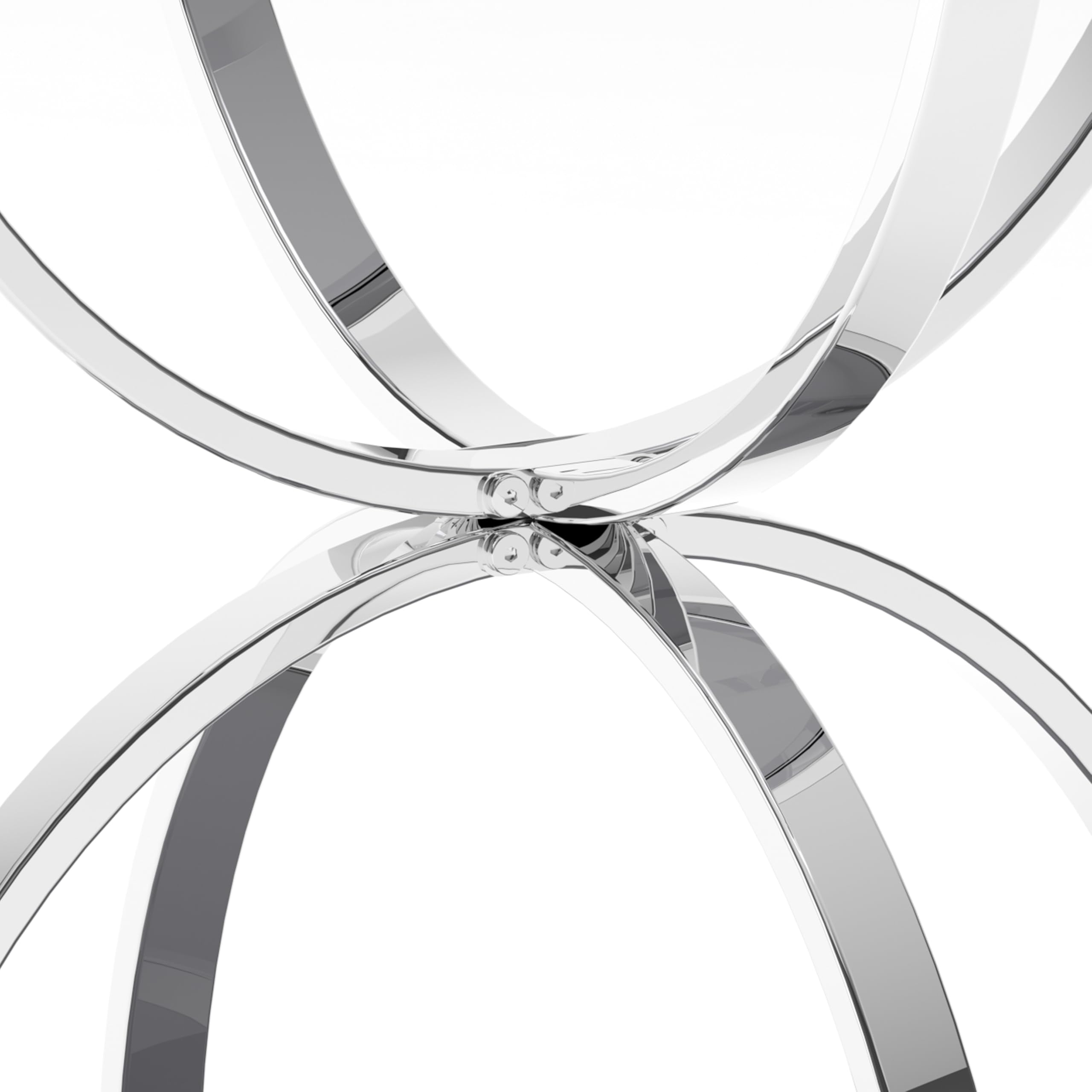 32" Tempered Glass Round Coffee Table Modern Gold Frame Ring Base Single-Layer Circle Living Room Center Tables