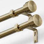 Oneach Heavy Duty Curtain Rods for Windows 72 to 144 Inch, 1 Inch Brass Gold Curtain Rod, Adjustable Length Rod with Metal Finials, Modern Decorative for Bedroom Kitchen Living Room (16 to 150 Inch)