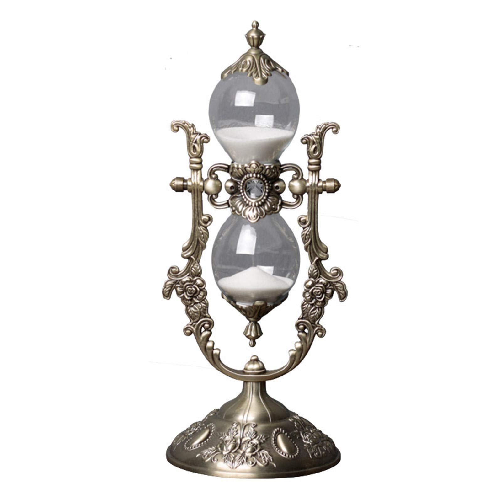 Hourglass Timer, 15 Minutes Embossed Golden Hourglass Timer,Used for Vintage Home Decoration, Office/Desk Decoration, Kitchen Wedding Gifts (P1-G42U-8VJR)