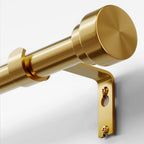 Oneach Heavy Duty Curtain Rods for Windows 72 to 144 Inch, 1 Inch Brass Gold Curtain Rod, Adjustable Length Rod with Metal Finials, Modern Decorative for Bedroom Kitchen Living Room (16 to 150 Inch)