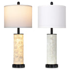 29" Gold Modern Table Lamps Set of 2, 3-Way Dimmable Touch Lamps for Nightstand with USB A+C & Outlets,Brass Lamps for Living Room, Bedroom, Nightstand, Entryway(2 Bulbs Included)