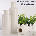 Blue Ceramic Vase Set - 3 Blue Small Vases, Farmhouse Country Flower Vase Home Decor, Living Room Decoration, Table Decoration, Fireplace Decor, and Entrance Decorations Centerpieces