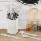 Kitchen Utensil Set-Silicone Cooking Utensils-33 Kitchen Gadgets & Spoons for Nonstick Cookware-Silicone and Stainless Steel Spatula Set-Best Kitchen Tools, Useful Pots (Khaki)