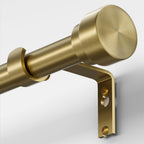 Oneach Heavy Duty Curtain Rods for Windows 72 to 144 Inch, 1 Inch Brass Gold Curtain Rod, Adjustable Length Rod with Metal Finials, Modern Decorative for Bedroom Kitchen Living Room (16 to 150 Inch)