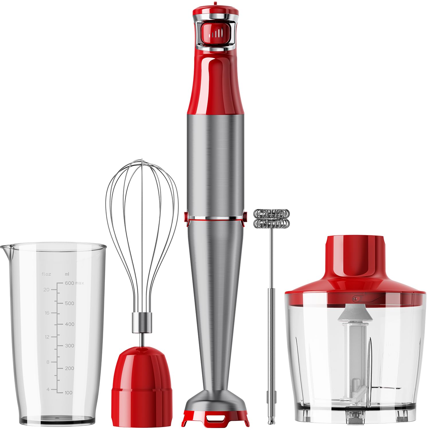 Turelar Immersion Blender Handheld Corded Hand Blenders Set 1100W, Trigger Variable Speed 5 in 1 Stick Emulsifier with Chopper, Whisk and Frother for Soup, Baby Food and Smoothies, Navy Blue