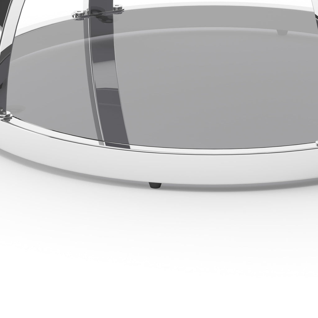 32" Tempered Glass Round Coffee Table Modern Gold Frame Ring Base Single-Layer Circle Living Room Center Tables