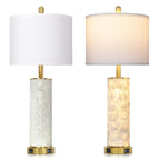 29" Gold Modern Table Lamps Set of 2, 3-Way Dimmable Touch Lamps for Nightstand with USB A+C & Outlets,Brass Lamps for Living Room, Bedroom, Nightstand, Entryway(2 Bulbs Included)