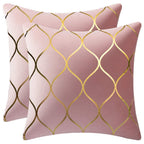 DEZENE 12x20 Inch Gold Velvet Throw Pillow Covers: 2 Pack Rectangular Decorative Pillow Cases for Bedroom Sofa Couch Living Room, Black