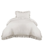 Lush Decor Reyna Ruffle Comforter Set - 3 Piece Cozy Ruffled Bedding Set - Timeless Elegance and Comfort for Bedroom - King, Gray