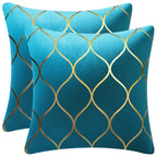 DEZENE 12x20 Inch Gold Velvet Throw Pillow Covers: 2 Pack Rectangular Decorative Pillow Cases for Bedroom Sofa Couch Living Room, Black