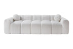 98.4-Inch Oversized Boneless Cloud Couches Deep Seat Foam Sofa Couch with 2 Round Toss Pillows, Luxury Corduroy Upholstered 3 Seat Tufted Loveseat, Cloud Sofa in a Box