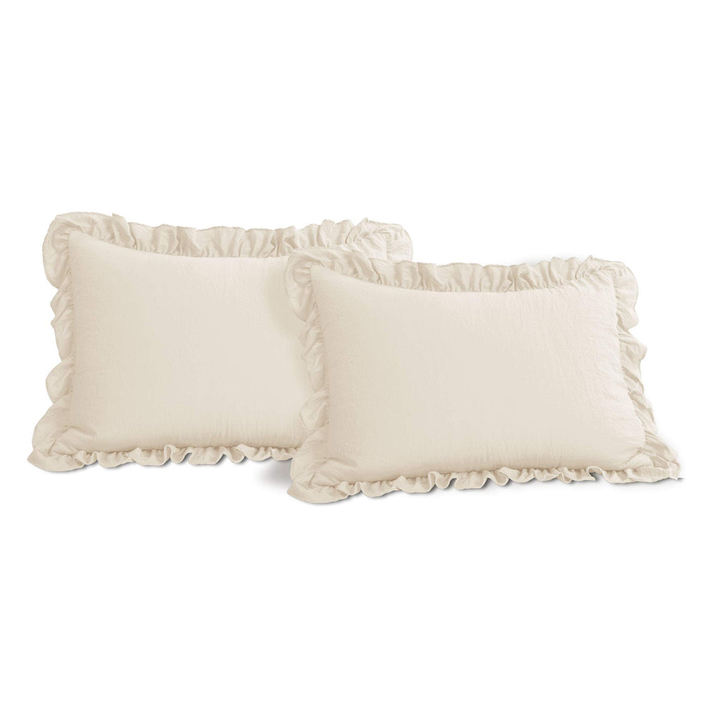 Lush Decor Reyna Ruffle Comforter Set - 3 Piece Cozy Ruffled Bedding Set - Timeless Elegance and Comfort for Bedroom - King, Gray