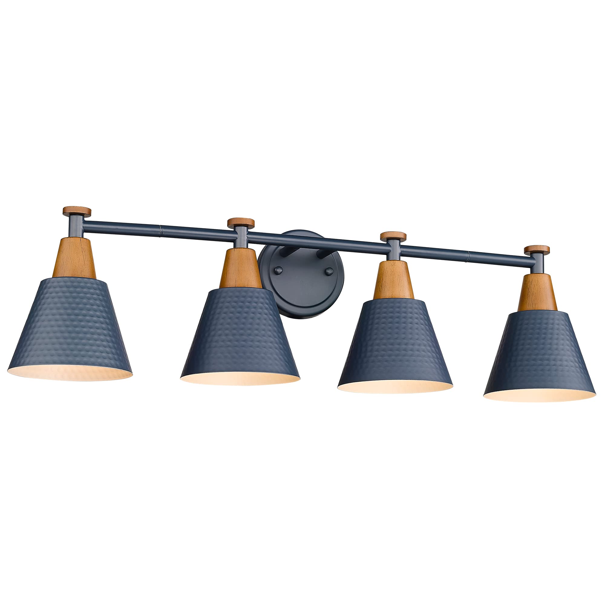 FEMILA 1-Light Vintage Wall Sconces, Antique Brass Industrial Sconces Wall Lighting, Single Bathroom Vanity Light Fixtures Wall Mount Lamp, Hammered Metal Shade,4FG59B BG