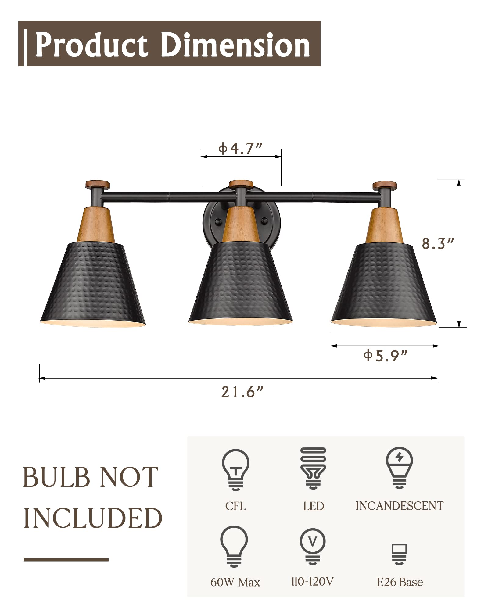 FEMILA 1-Light Vintage Wall Sconces, Antique Brass Industrial Sconces Wall Lighting, Single Bathroom Vanity Light Fixtures Wall Mount Lamp, Hammered Metal Shade,4FG59B BG