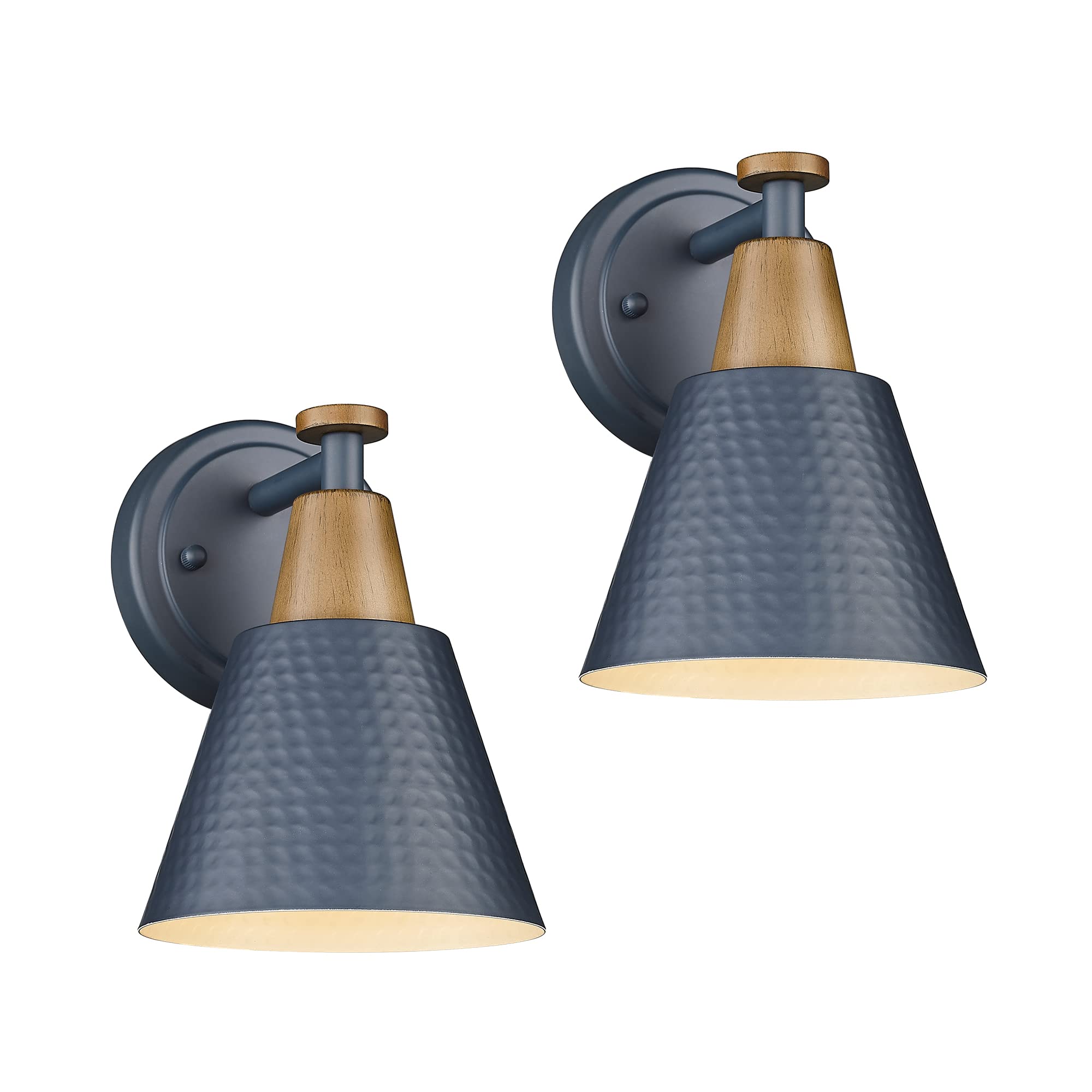FEMILA 1-Light Vintage Wall Sconces, Antique Brass Industrial Sconces Wall Lighting, Single Bathroom Vanity Light Fixtures Wall Mount Lamp, Hammered Metal Shade,4FG59B BG