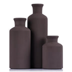 Blue Ceramic Vase Set - 3 Blue Small Vases, Farmhouse Country Flower Vase Home Decor, Living Room Decoration, Table Decoration, Fireplace Decor, and Entrance Decorations Centerpieces