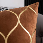 DEZENE 12x20 Inch Gold Velvet Throw Pillow Covers: 2 Pack Rectangular Decorative Pillow Cases for Bedroom Sofa Couch Living Room, Black
