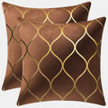 DEZENE 12x20 Inch Gold Velvet Throw Pillow Covers: 2 Pack Rectangular Decorative Pillow Cases for Bedroom Sofa Couch Living Room, Black