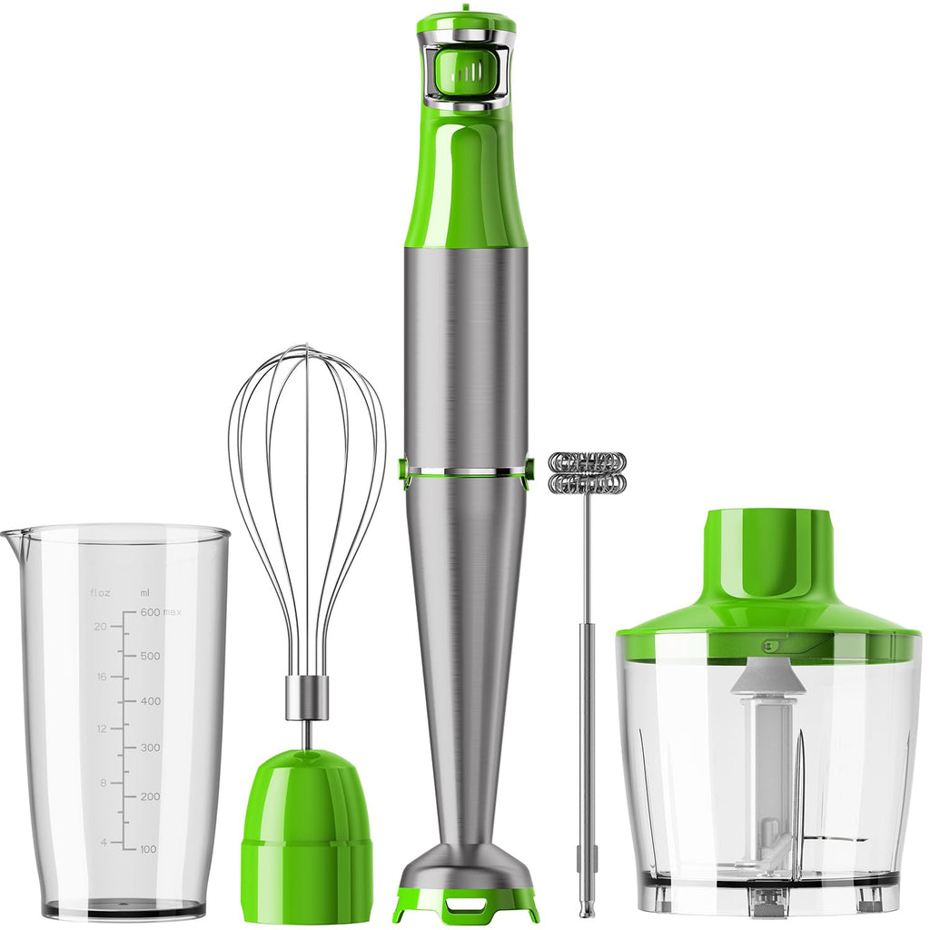 Turelar Immersion Blender Handheld Corded Hand Blenders Set 1100W, Trigger Variable Speed 5 in 1 Stick Emulsifier with Chopper, Whisk and Frother for Soup, Baby Food and Smoothies, Navy Blue