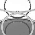 32" Tempered Glass Round Coffee Table Modern Gold Frame Ring Base Single-Layer Circle Living Room Center Tables