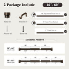 Oneach Heavy Duty Curtain Rods for Windows 72 to 144 Inch, 1 Inch Brass Gold Curtain Rod, Adjustable Length Rod with Metal Finials, Modern Decorative for Bedroom Kitchen Living Room (16 to 150 Inch)