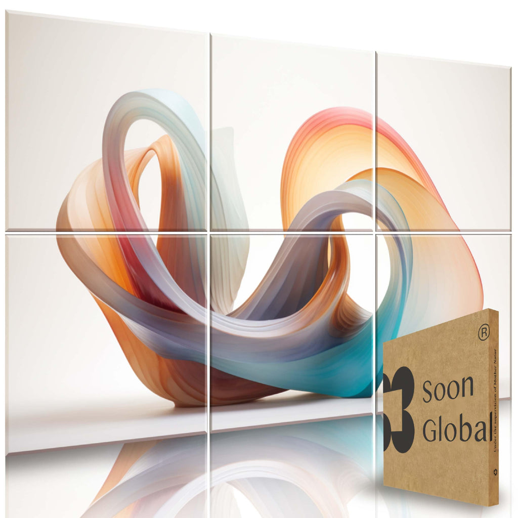 Soon Global Acoustical Wall Panels, 6-Piece 23.62 X 23.62 Inches Art Acoustic Panels, Decorative Acoustic Panels, Acoustic Wall Panels, Sound Absorbing Wall Art, Arcadian Vortex