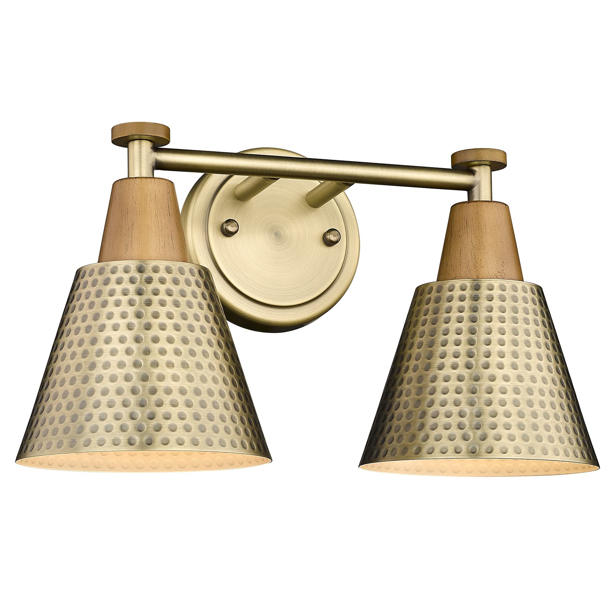 FEMILA 1-Light Vintage Wall Sconces, Antique Brass Industrial Sconces Wall Lighting, Single Bathroom Vanity Light Fixtures Wall Mount Lamp, Hammered Metal Shade,4FG59B BG