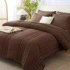 CozyLux Queen Size Comforter Sets - 7 Piece Bed in a Bag Olive Green Comforter Set with Sheets Luxury Bed Set All Seasons, Soft Bedding Set with Down Alternative Comforter, Sheets, Pillowcases & Shams
