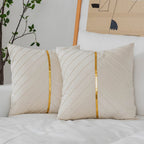 WACOMECO Velvet Throw Pillow Covers, Pack of 2 Soft Gold Decorative Cushion Covers for Couch Sofa Living Room Home Decoration, Emerald Green, 18x18 inch