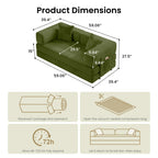78.8" Convertible Futon Sofa Bed,Corduroy Futon Couch with Storage Pocket,Folding Pull Out Sofa,No Assembly Boneless Couch for Living Room | Pink