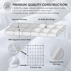 Luxurious White Solid Heavy Weight, Palatial King Size Goose Feathers Down Comforter for Winter Weather, 120 X 98 inches, Premium Baffle Box, 100% Egyptian Cotton Cover, 95 oz. Fill Weight