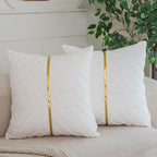 WACOMECO Velvet Throw Pillow Covers, Pack of 2 Soft Gold Decorative Cushion Covers for Couch Sofa Living Room Home Decoration, Emerald Green, 18x18 inch